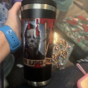 Horror-Themed Black and Silver 24oz
